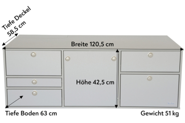 V1 - VanEssa Heckküche Höhe 42,5 cm | Korpus Silber